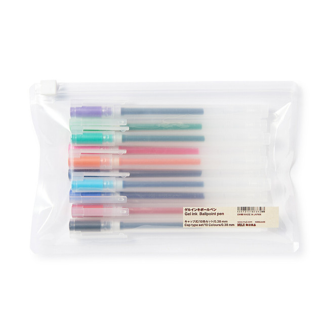 Gel Ink Ballpoint Cap Type Pen ‐ Set of 10 (0.38) Colour
