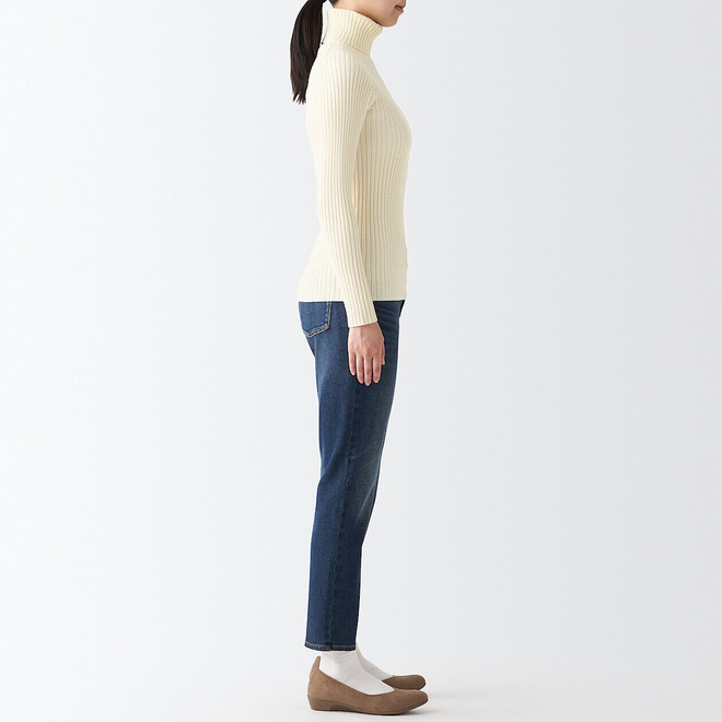 Non‐Itchy Wide Rib Turtle Neck Jumper