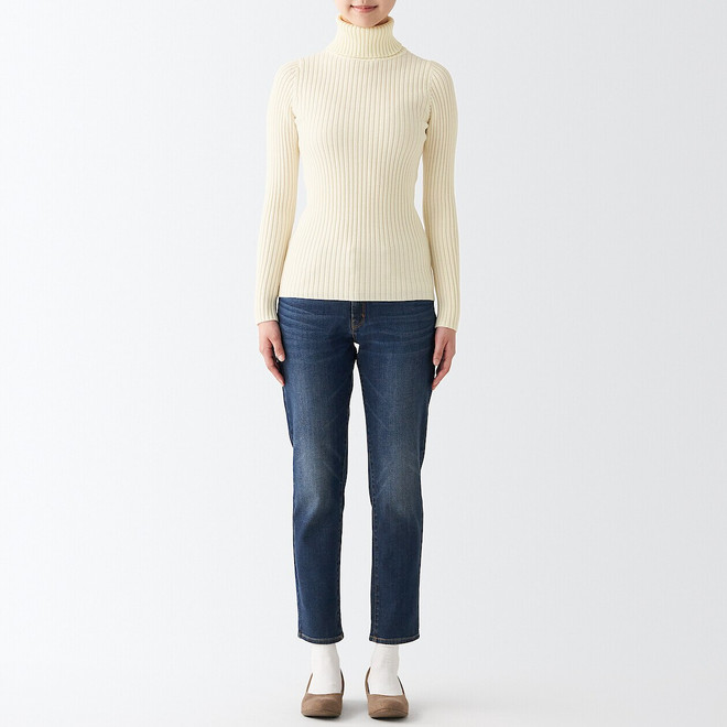 Non‐Itchy Wide Rib Turtle Neck Jumper