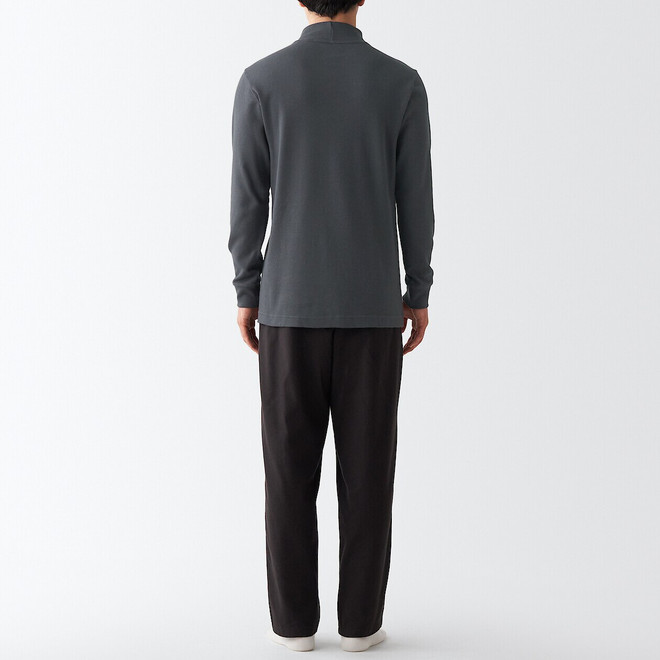 Men's Cotton and Wool High Neck Long Sleeve T‐shirt