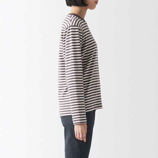 Women's Smooth Cotton Long Sleeve T‐shirt 18774