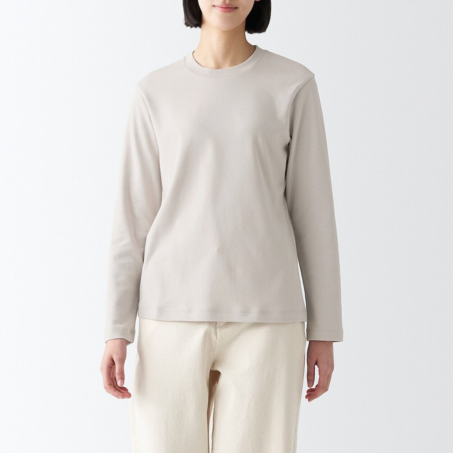 Women's Smooth Cotton Long Sleeve T‐shirt 18774