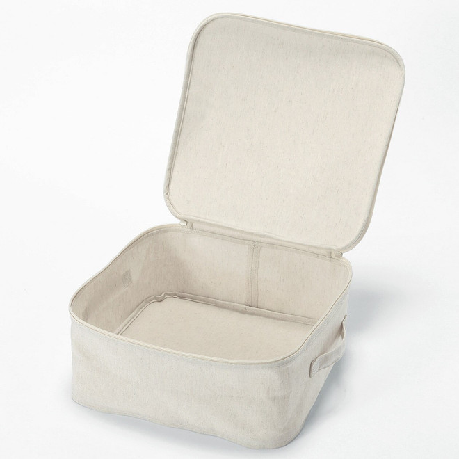 Fabric Storage Box with Lid, 35 x 35 x 16 cm