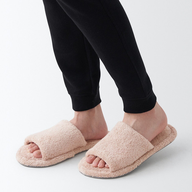 Cosy Cotton Open Toe Mule Slippers