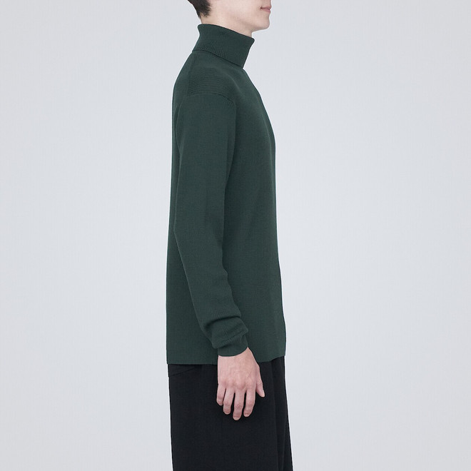 Men's Wool Ribbed Turtle Neck Jumper