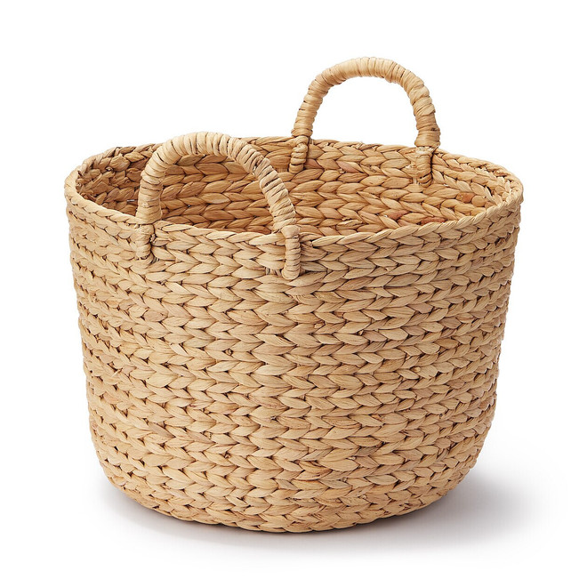 Water Hyacinth Round Basket with Handles ‐ S