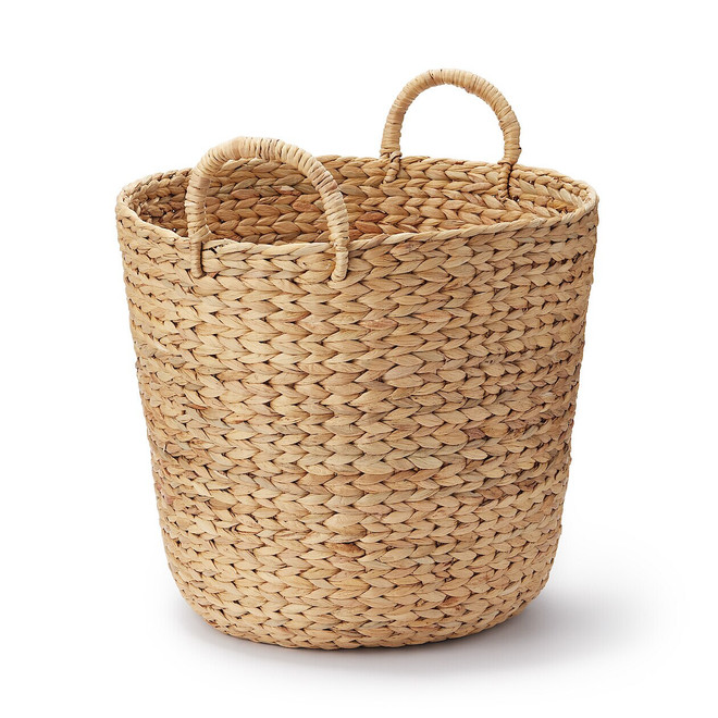 Water Hyacinth Round Basket with Handles ‐ L