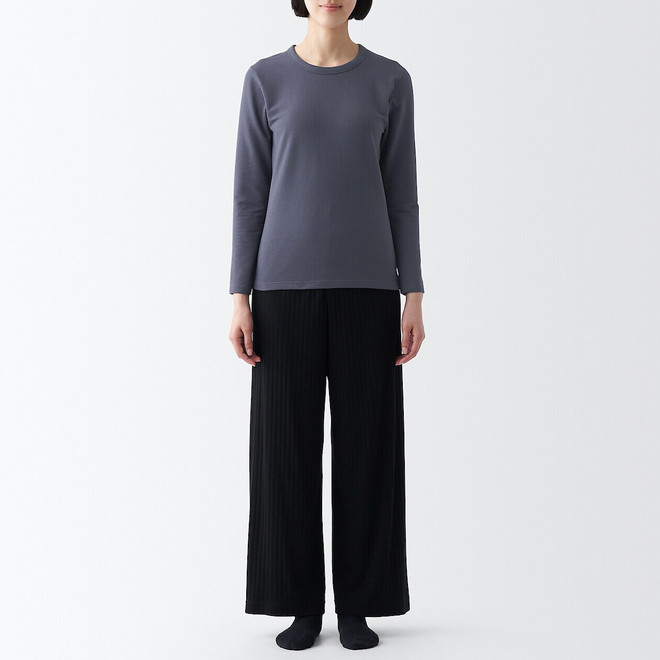 Women's Thick Cotton Mock Neck Long Sleeve T‐shirt