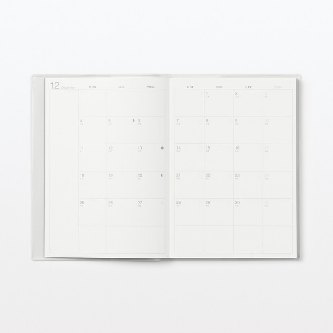 2024 Vinyl Monthly/ Weekly Planner‐ Monday start, Pale Grey