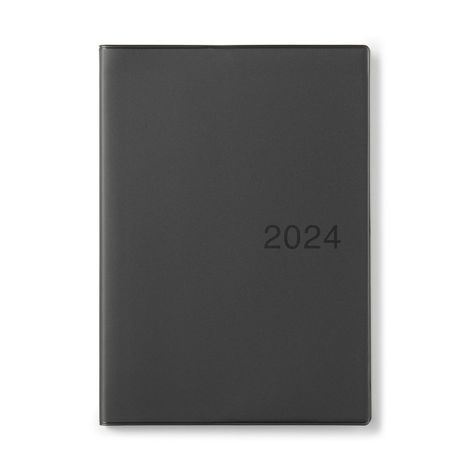 2024 Vinyl Monthly/ Weekly Planner‐ Monday start, Dark Grey