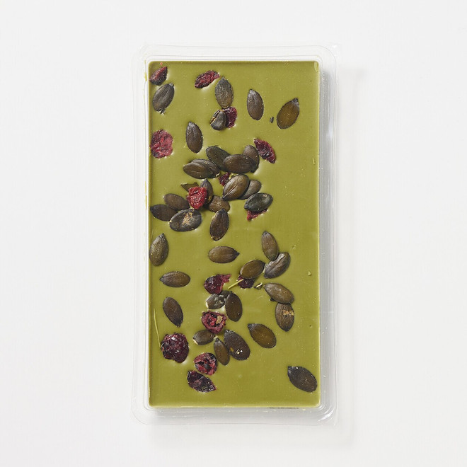 White Chocolate Matcha with Cranberries & Pumpkin Seeds