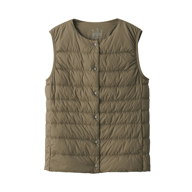 Women's Recycled Nylon Lightweight Collarless Down Gilet AW22.