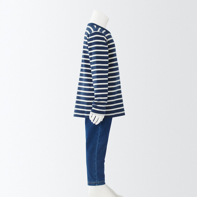 Brushed Rib Cotton Jersey Stripy Crew Neck T‐shirt (4‐7 years)