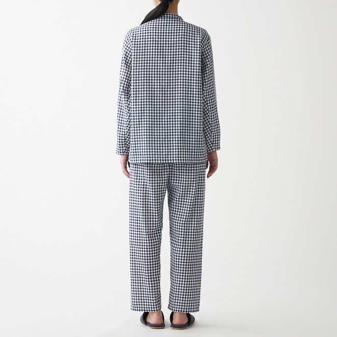 Women's Side Seamless Double Gauze Stand Collar Pyjamas