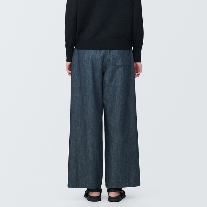 Women's Linen Blend Wide Leg Trousers