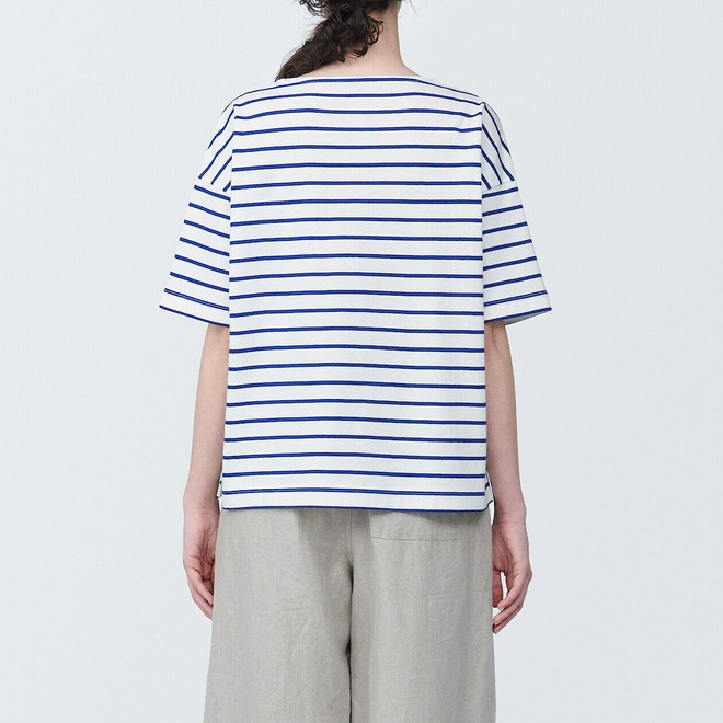 Women's Organic Jersey Boat Neck Short Sleeve T‐shirt | MUJI