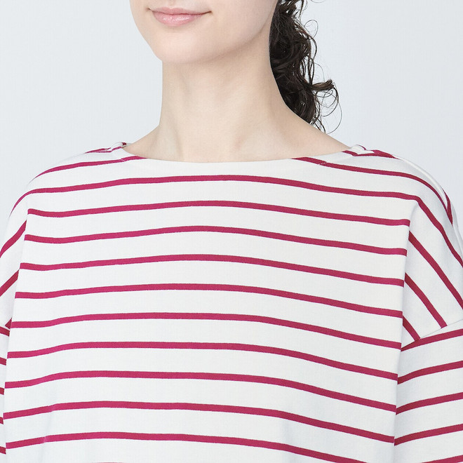 Women's Organic Jersey Boat Neck Short Sleeve T‐shirt | MUJI