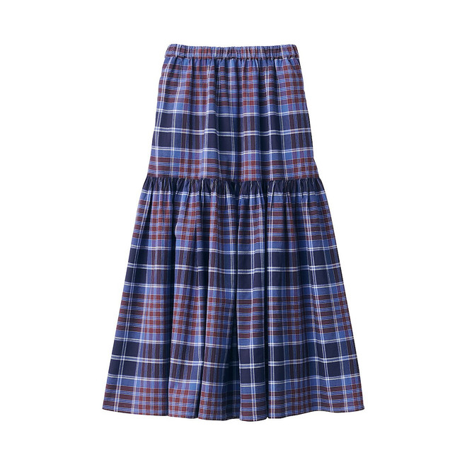 Women's Madras Check Frill Skirt