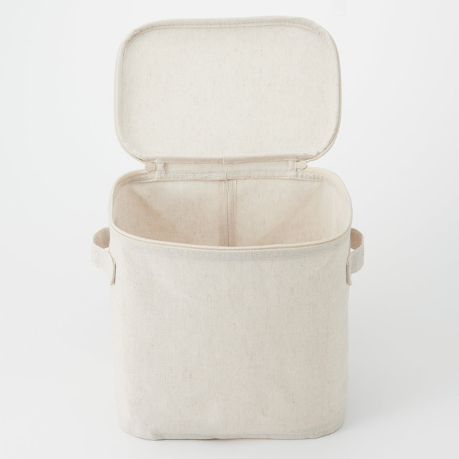 Cotton Linen Polyester Box with Lid 18.5x26x26cm