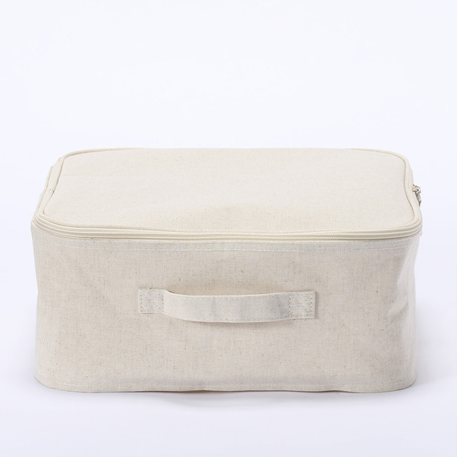 Cotton Linen Zip Box 35x35x16cm