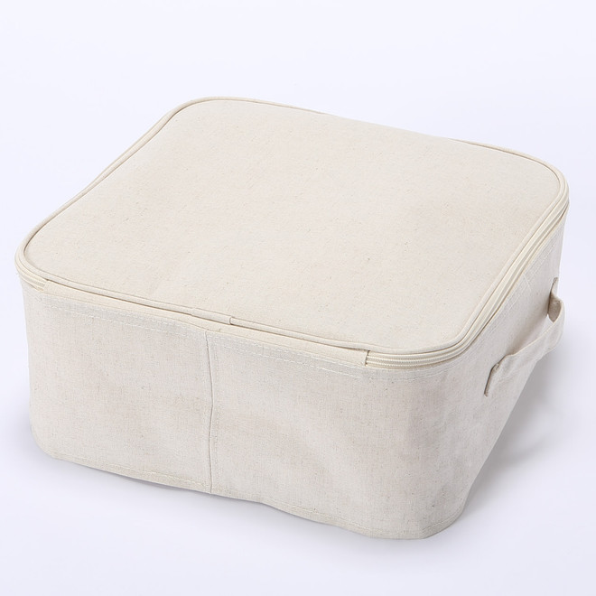 Cotton Linen Zip Box 35x35x16cm