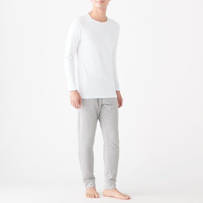 Men's Heat Generating Cotton Crew Neck Long Sleeve T‐shirt