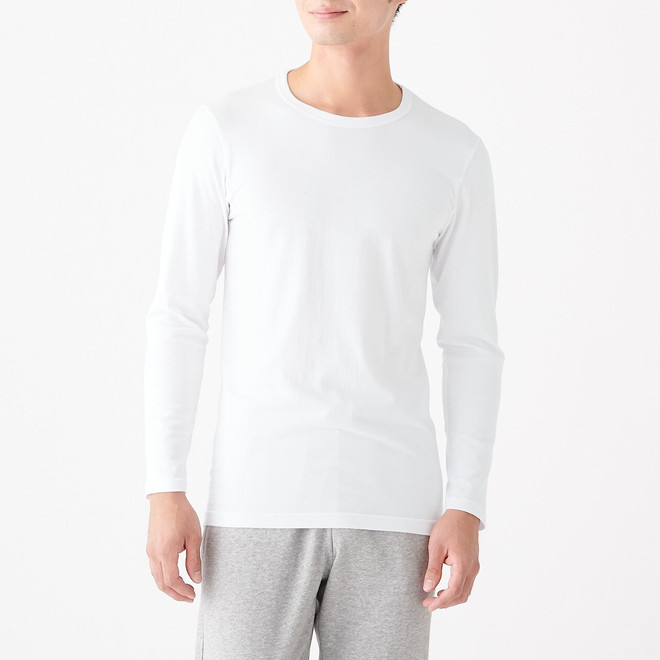 Heat generating cotton Crew neck L/S T‐shirt