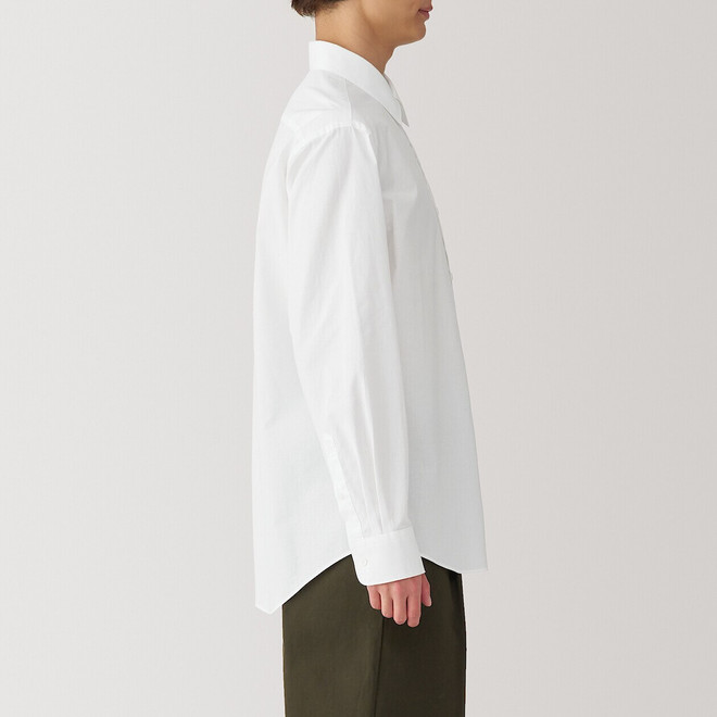 Men's Washed Broad Cotton Long Sleeve Shirt.