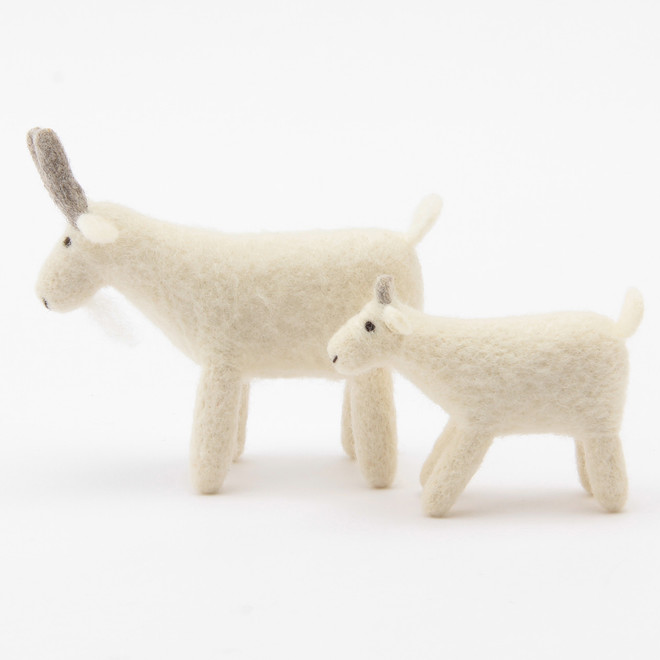 Wool Felt Animal‐ Goat Pair