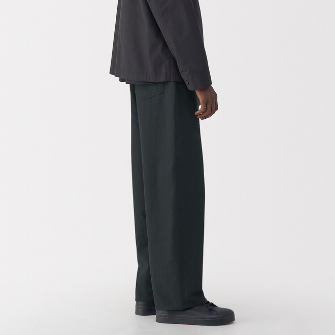 Men's Washi and Cotton Twill Wide Leg Trousers