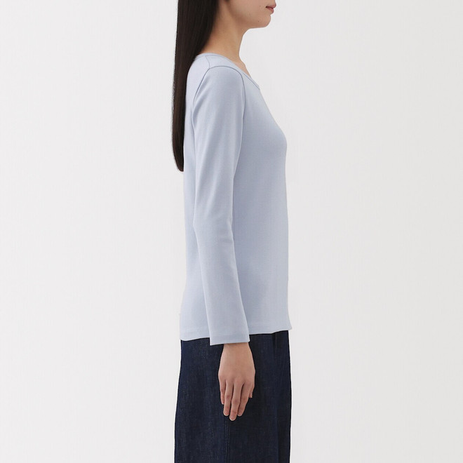 Women's Stretch Cotton Ribbed Long Sleeve T‐shirt