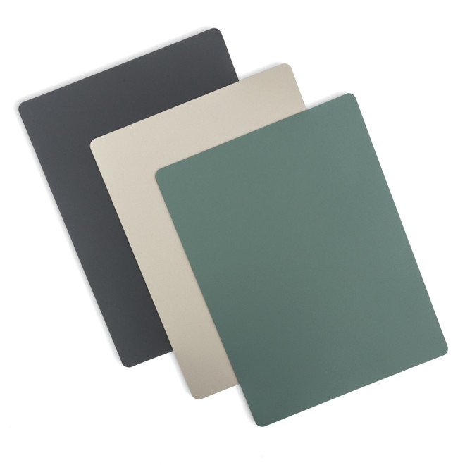 Recycled Leather Table Mat - Rectangular, Ash Grey