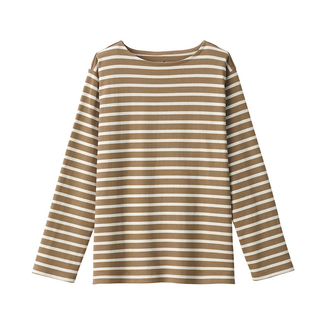 Women's Heavyweight Jersey Boat Neck Long Sleeve T‐Shirt 19756