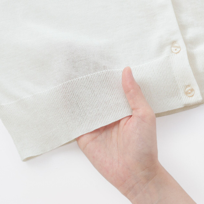 Women's High‐Twist Cotton Crew Neck Cardigan