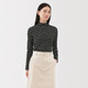 Women's Brushed Cotton Ribbed Mock Neck T‐shirt