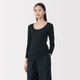 Women's Warm Cotton U Neck Long Sleeve T‐shirt