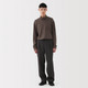 Men's Wool Blend Traditionally Knitted Mock Neck T‐shirt