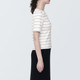 Women's Stretch Ribbed Boat Neck Short Sleeve T‐shirt
