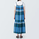 Women's Madras Check Cami Strap Frill Dress