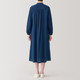 Women's Cotton Veil Indigo Long Sleeve Dress.