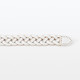 Vegetable Tanned  Leather Slim Mesh Belt