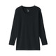 Women's Thick Cotton U Neck Long Sleeve T‐shirt 16909