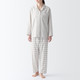 Women's Side Seamless Double Gauze Long Sleeve Collar Pyjamas