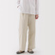 Women's Slub Yarn Chino Pleated Wide Leg Trousers ‐ Long Leg