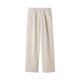 Women's Slub Yarn Chino Pleated Wide Leg Trousers ‐ Long Leg