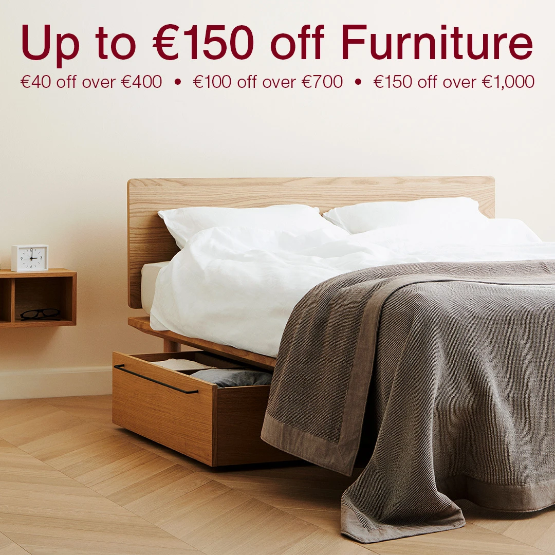 Bis zu 150 € Rabatt auf Möbel. 40 € Rabatt ab 400 €, 100 € Rabatt ab 700 €, 150 € Rabatt ab 1.000 €. Code: MUJISAVE0926