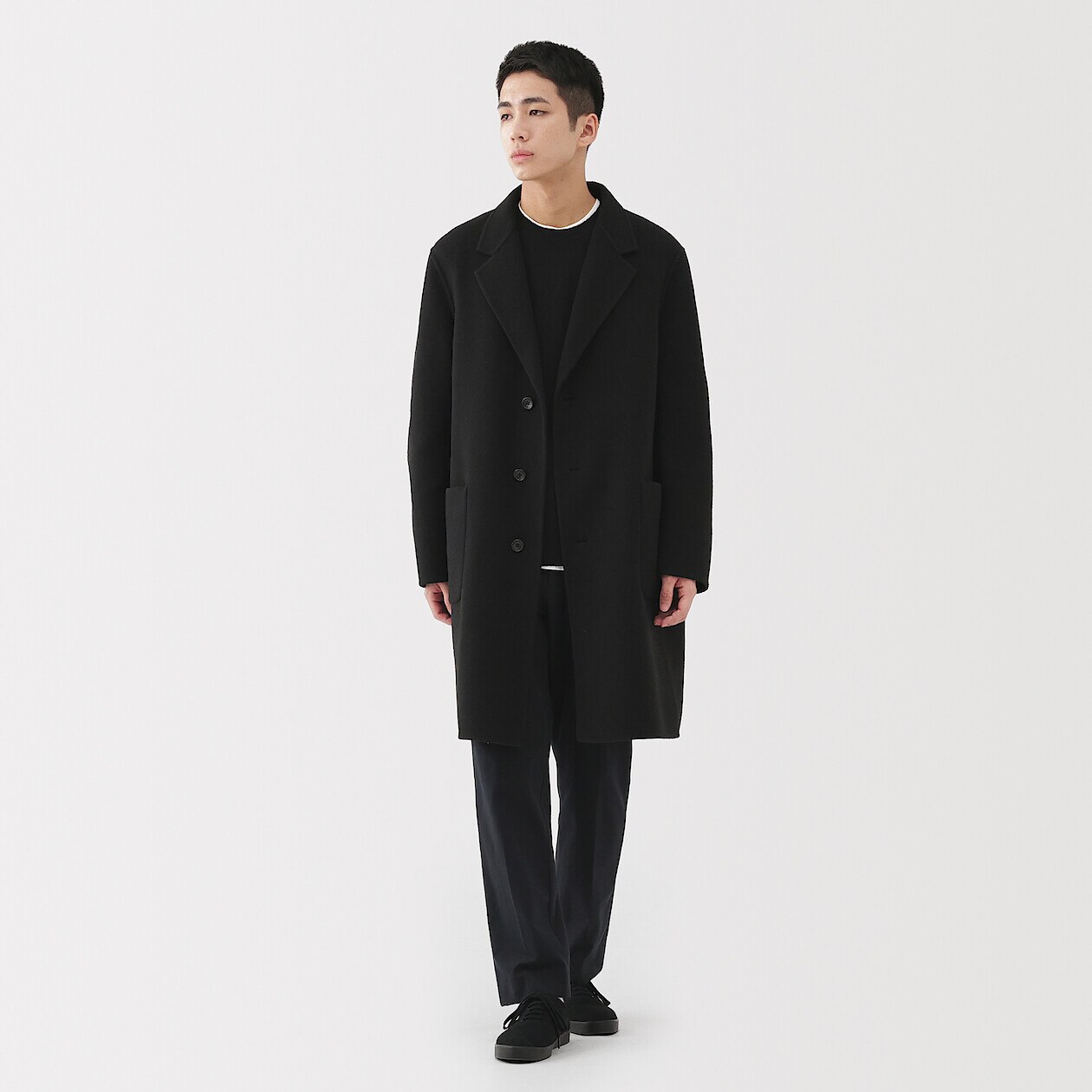 Men's Merino Wool Blend Chesterfield Coat