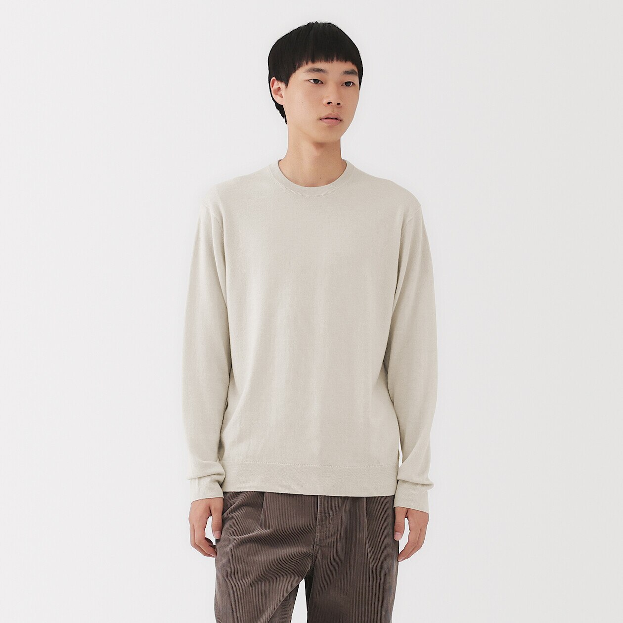 Men's Fine Knit Wool Crew Neck Jumper