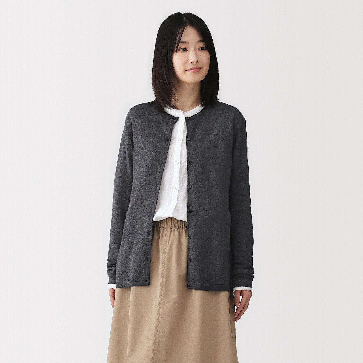 Women's Soy Fibre Blend Crew Neck Cardigan