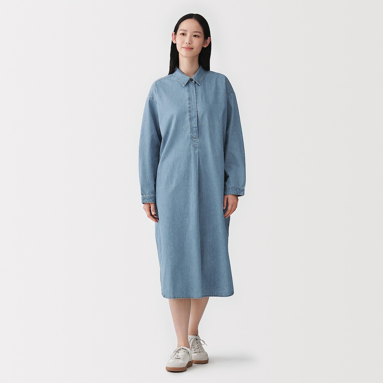 Women's Kapok Blend Denim Lightweight Shirt Dress